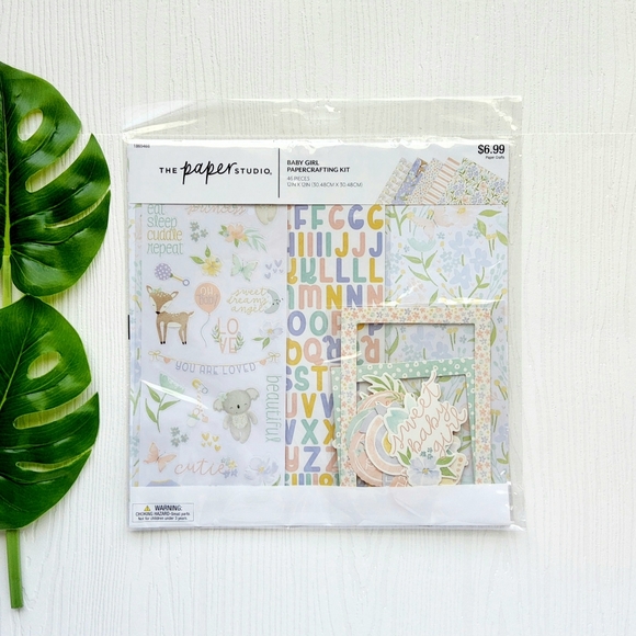 The Paper Studio Baby Girl Paper Crafting Scrapbook 46 Piece Kit NWT! - Picture 2 of 4